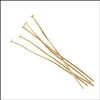 Matte Gold 2in 20ga Headpins, 20pc