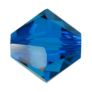 Swarovski 4mm Xilion Bicone Beads - Capri Blue, 48pcs.