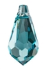 Swarovski 15mmX7.5mm Faceted Pointed Teardrop - Turquoise, 24pc.