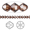 Swarovski 4mm Xilion Bicone Bead - Smoked Topaz, 48pcs.