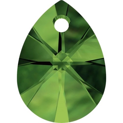 Swarovski Crystal 12mm Mini Pear - Dark Moss Green, 24pc.