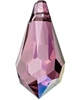 Swarovski 15mmX7.5mm Faceted Pointed Teardrop - Crystal Lilac Shadow 24pc.