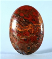 Red Brecciated Jasper 18mm x 13mm Oval Cabochon