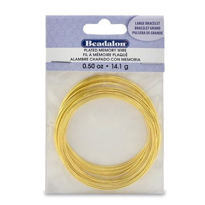 Gold Plated Round Bracelet Memory Wire