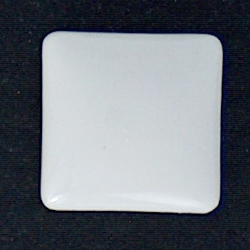 Square Porcelain Cabochon - 13mm - glazed on front only