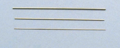 Brass Wire Set - 1 each of 1mm, 1.5mm, & 2mm - 10cm Long