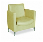 Cigno Reception Area Chair with tapered cast-aluminum legs