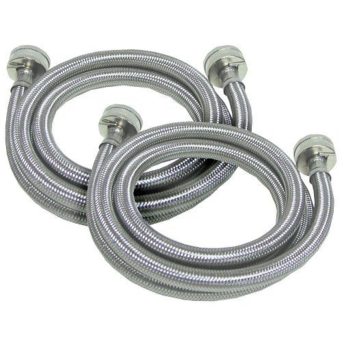 6 Ft. (SET OF 2) Stainless Steel  Fill Inlet Hose for Whirlpool, Kenmore , Maytag Washer