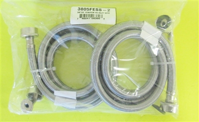 (SET OF 2) 90 Degree ELBOW Stainless Steel Fill Hose 5 FOOT FOR WASHERS