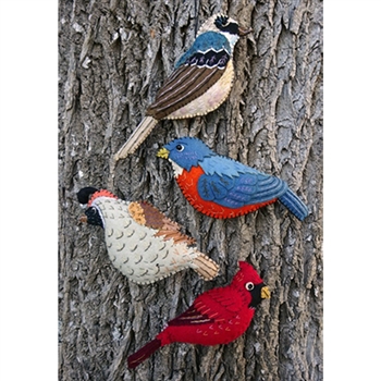 RF523B Embroidered Bird Ornament