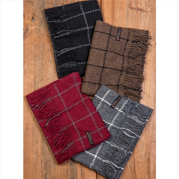 SUPER DEAL: RR474 Handwoven Brushed Windowpane Scarf