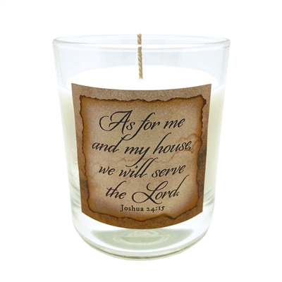 GLIMMER OF HOPE Scripture Candle "As for me and my house" - BibliothÃ¨que
