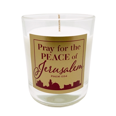 GLIMMER OF HOPE Scripture Candle "Peace of Jerusalem" - Frankincense & Myrrh