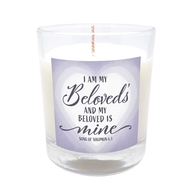GLIMMER OF HOPE Scripture Candle "I am my Beloved's" - Pomegranate