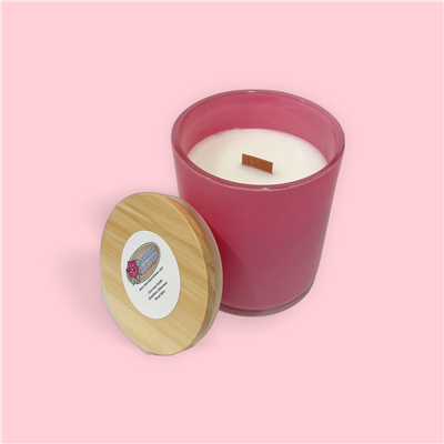 Strawberry Macaron+Whipped Vanilla Wood Wick Candle