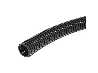 COR-18.8 | Super flat wave shape Corrugated flexible conduit, ID:18.8mm; OD:23.6mm   Wall thickness: 0.30+/-0.05 mm Color: black