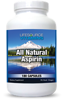 Aspirin - All Natural - Pain Ease - Safe - 180 Capsules - Proprietary Formula - White Willow Bark LARGER / VALUE SIZE