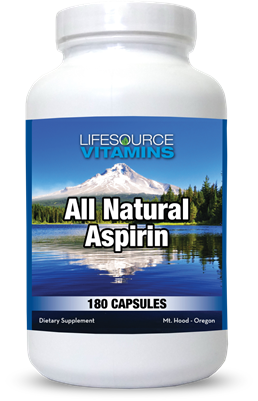 Aspirin - All Natural - Pain Ease - Safe - 180 Capsules - Proprietary Formula - White Willow Bark LARGER / VALUE SIZE