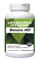 Betaine HCI  (Betaine Hydrochloride) 120 Veg Capsules