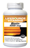 Biotin - 60 Veg Caps - 5 mg (5,000 mcg) - Vitamin B7