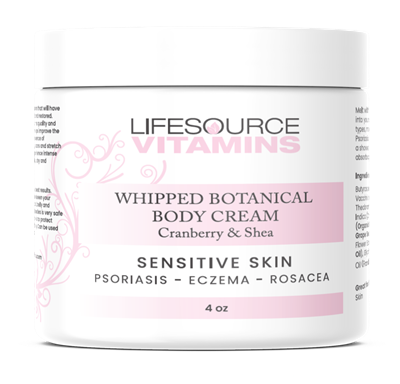 Whipped Botanical Body Cream- Cranberry & Shea- 4 oz - Psoriasis, Eczema, & Rosacea