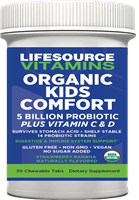 Kids Comfort Probiotic (USDA ORGANIC)  - 5 Billion CFU's - 30 Strawberry Banana Chewables