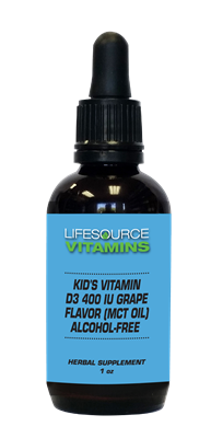 Kids & Teens Vitamin D3 400 IU (Alcohol Free) Grape Flavor - 1 fl. oz.