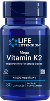 Life Extension - Mega Vitamin K2 High Potency for Strong Bones 45000 mcg (45 mg), 30 capsules