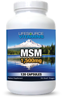 MSM-Methyl-Sulfonyl-Methane- 1,500 mg - 120 Caps -60 Servings