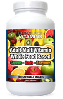 Adult Multi Vitamin - Immune Boosting Whole Food Based, 180 Chewable Tablets