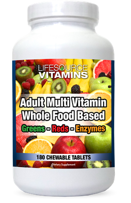 Adult Multi Vitamin - Immune Boosting Whole Food Based, 180 Chewable Tablets