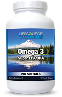 Omega 3 - 300 mg - Super EPA/DHA - 200 Softgels - VALUE SIZE
