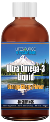 Ultra Omega-3 Liquid (Highest Potency) Orange Cherry Flavor - 6.76 oz - Non-GMO