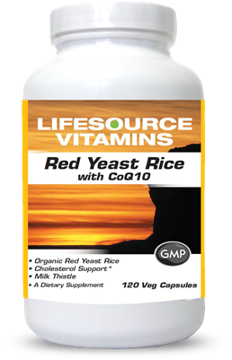 Red Yeast Rice with CoQ10 - Organic 120 Veg Capsules - VALUE SIZE