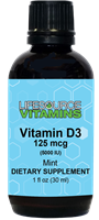 Vitamin D-3  Liquid 125 mcg (5000 IU) Mint - 1 fl oz