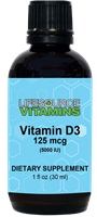 Vitamin D-3  Liquid 125 mcg (5000 IU) Un-Flavored - 1 fl oz