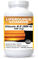 Vitamin K2  (MK-4) 100 mcg- 100 Veg Capsules