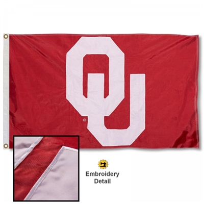 Oklahoma Sooners Premium 3x5 Applique Flag with Grommets