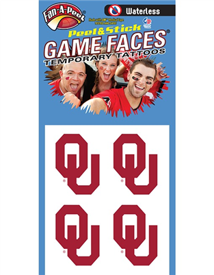 University of Oklahoma Peel and Stick Temp Tattoos