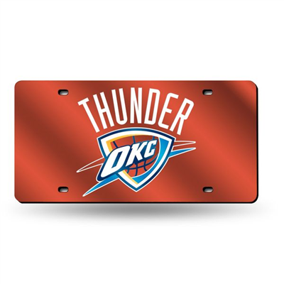 Oklahoma City Thunder License Plate Mirrored Logo Orange