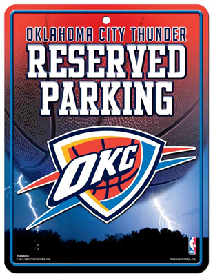 Oklahoma City Thunder Reserved Parking Sign