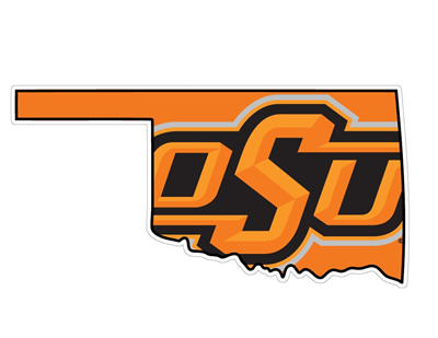 Oklahoma State OSU State Shape Vinyl Decal