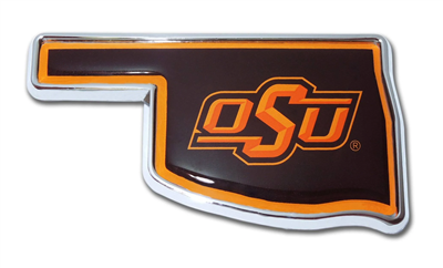 Oklahoma State OSU State Shaped Auto Emblem