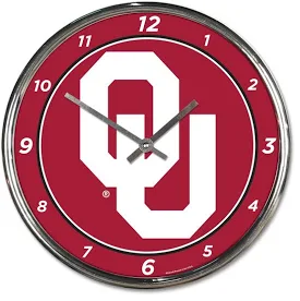 Oklahoma Sooner Chrome Clock