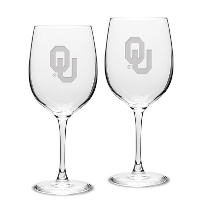 Oklahoma Sooners 16oz Wine Glass Set