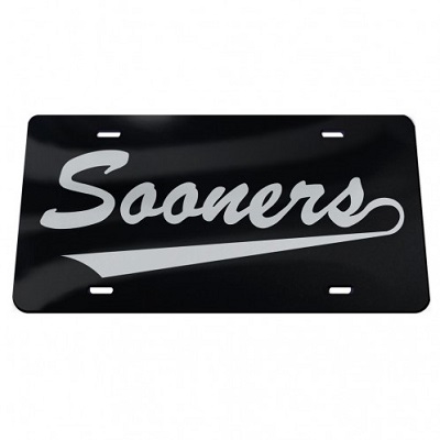 Oklahoma Sooners License Plate Black