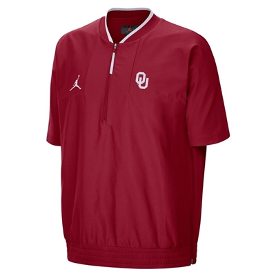 Oklahoma Sooners Short Sleeve Jordan Coachs Jacket - Crimson