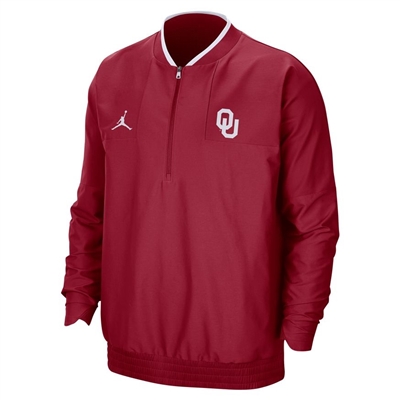 Oklahoma Sooners Short Sleeve Jordan Coachs Jacket - Crimson