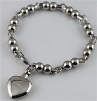Ball Link Bracelet With Heart