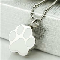 Silver and White Paw Print